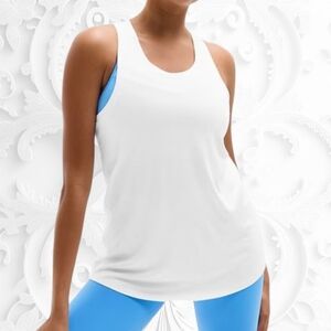 Athleta White Motionless Seamless Relaxed Sleeveless Tank